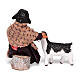Petite fille qui nourrit un chevreau 13 cm crèche napolitaine terre cuite s4