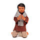 Boy figurine kneeling in prayer for 13 cm Neapolitan nativity terracotta s1