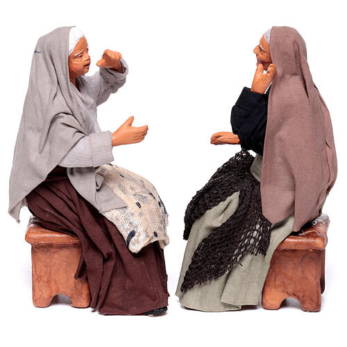 Couple de commères 15 cm crèche napolitaine terre cuite 3