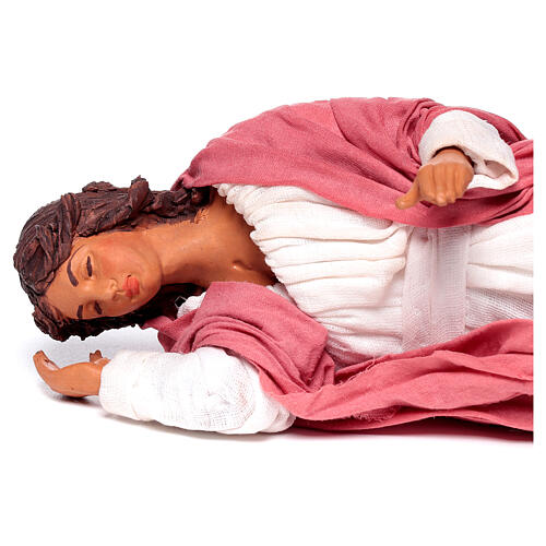 Natividade adormecida para presépio napolitano com figuras de terracota de 24 cm 2