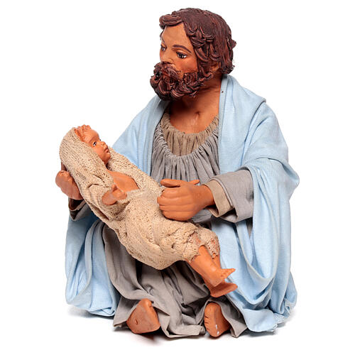 Natividade adormecida para presépio napolitano com figuras de terracota de 24 cm 3