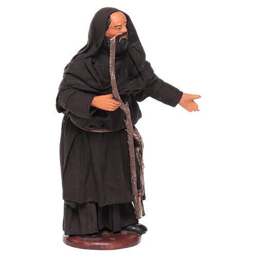 Terracotta monk figurine for 13 cm Neapolitan nativity 3
