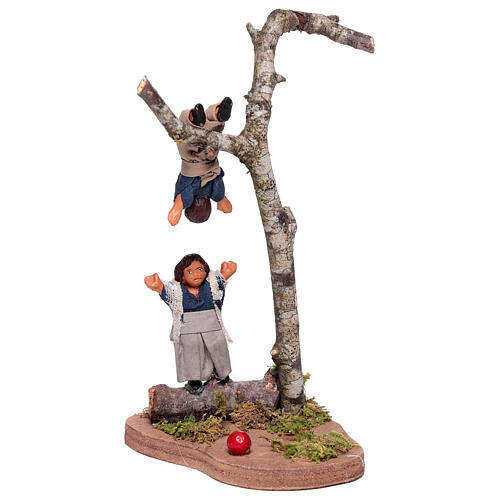Fanciulla bimbo sull'albero 10 cm presepe napoletano terracotta 4