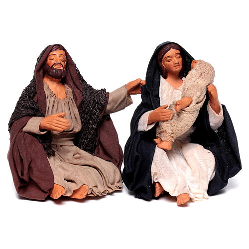 Sleeping Holy Family statue for 13 cm Neapolitan nativity terracotta 1