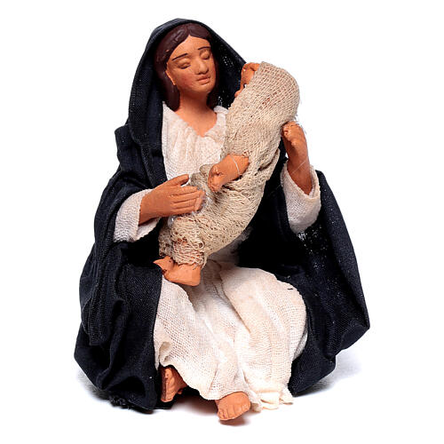 Sleeping Holy Family statue for 13 cm Neapolitan nativity terracotta 2