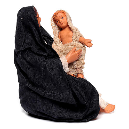 Sleeping Holy Family statue for 13 cm Neapolitan nativity terracotta 4