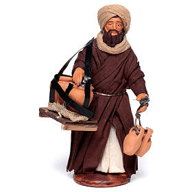 Mężczyzna z amforami na ramieniu, terakota, szopka neapolitańska 13 cm
