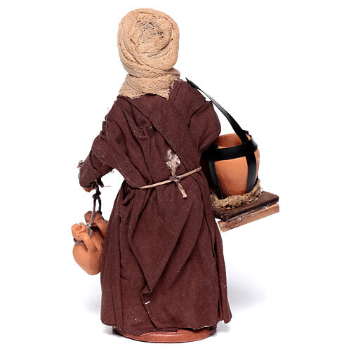 Man carrying amphorae with shoulder for 13 cm terracotta Neapolitan nativity scene 4