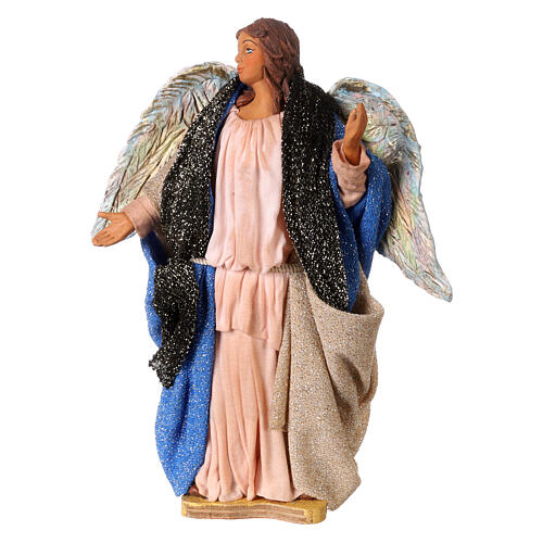 Engel in Bewegung aus Terrakotta neapolitanische Krippe, 24 cm 1