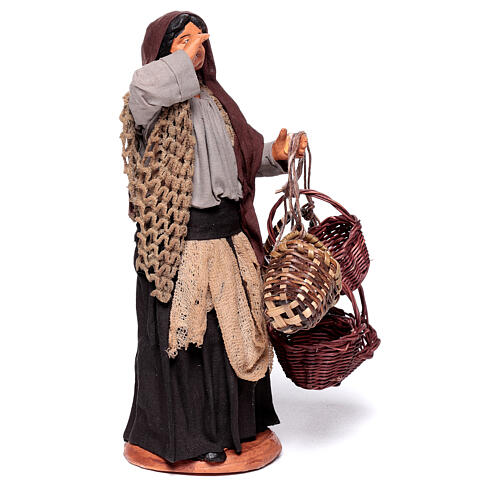 Sprzedawczyni koszy, figurka z terakoty, szopka neapolitańska 15 cm 3