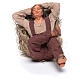 Homem adormecido na palha para presépio napolitano com figuras de 30 cm s1