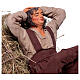 Homem adormecido na palha para presépio napolitano com figuras de 30 cm s2