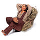 Homem adormecido na palha para presépio napolitano com figuras de 30 cm s3