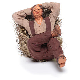 Man relaxing for 30 cm Neapolitan nativity terracotta