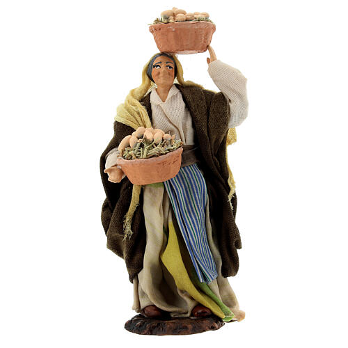 Woman with eggs, statue for Neapolitan Nativity Scene with 13 cm characters 1