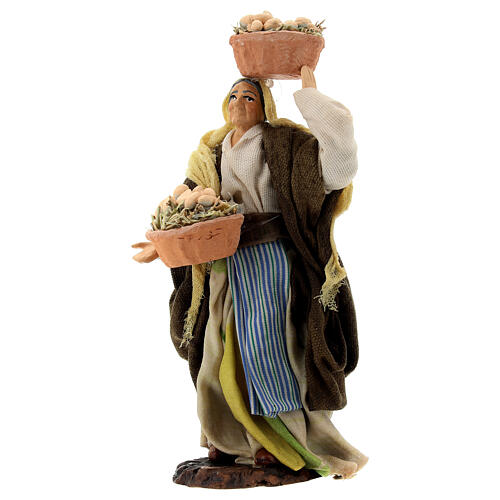 Woman with eggs, statue for Neapolitan Nativity Scene with 13 cm characters 2