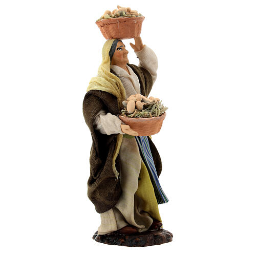 Woman with eggs, statue for Neapolitan Nativity Scene with 13 cm characters 3