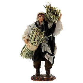 Statua uomo con fieno 13 cm presepe napoletano