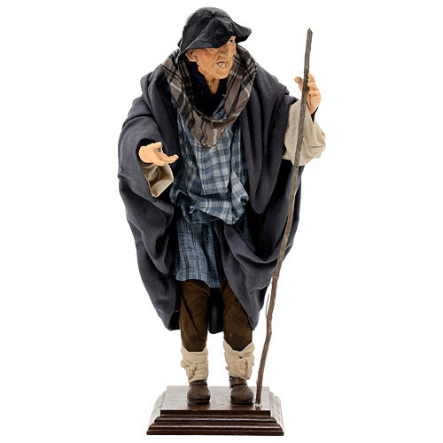 Old man with staff, statue for Neapolitan Nativity Scene with 45 cm characters 1