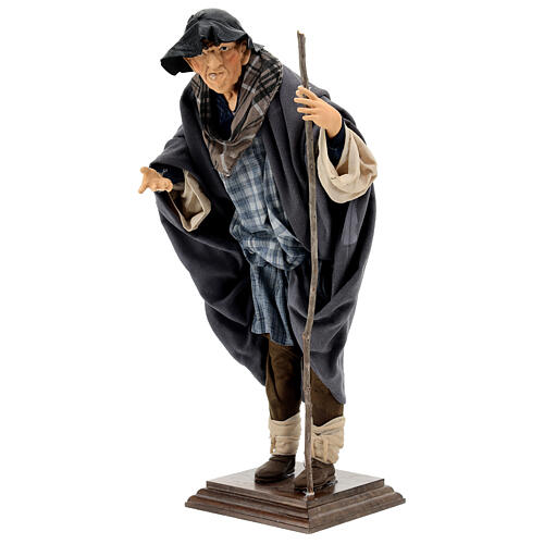 Old man with staff, statue for Neapolitan Nativity Scene with 45 cm characters 3