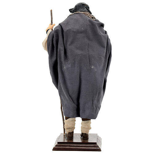 Old man with stick statue terracotta 45 cm Neapolitan nativity 5