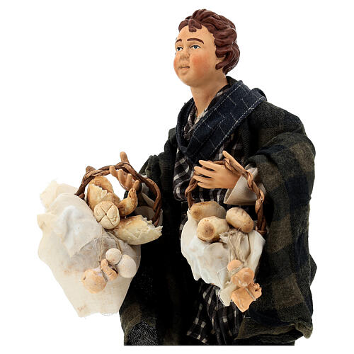 Statue boy carrying bread for 35 cm Neapolitan nativity 4