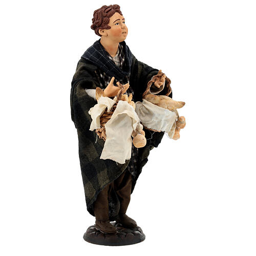 Statue boy carrying bread for 35 cm Neapolitan nativity 5