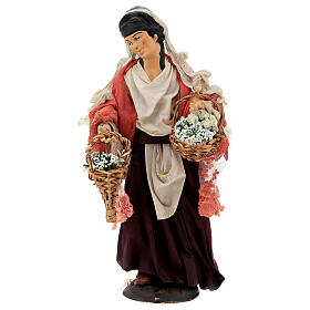 Woman with baskets of flowers, statue for Neapolitan Nativity Scene with 35 cm characters