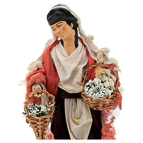 Mujer con flores terracota 35 cm belén napolitano