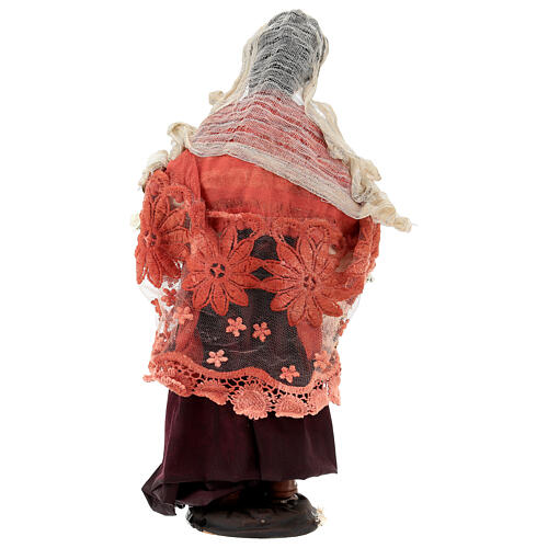 Femme avec paniers de fleurs santon pour crèche napolitaine 35 cm 6