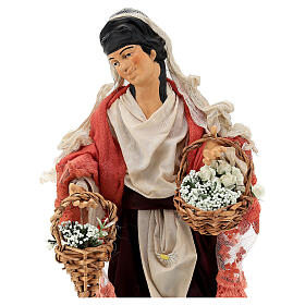 Woman with flowers 35 cm terracotta Neapolitan nativity