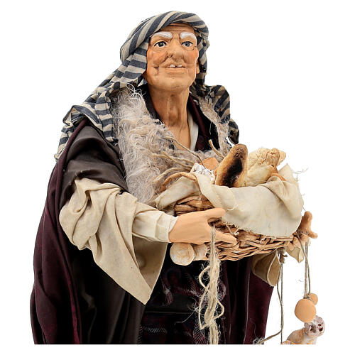 Man with cheese, statue for Neapolitan Nativity Scene with 45 cm characters 6