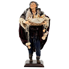 Statuina terracotta uomo con caciotta 45 cm presepe napoletano