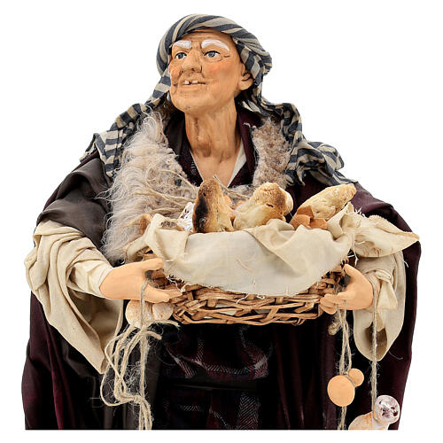 Figurka z terakoty mężczyzna z koszem, 45 cm, szopka neapolitańska 2