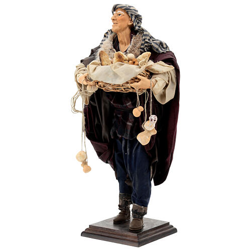 Figurka z terakoty mężczyzna z koszem, 45 cm, szopka neapolitańska 3
