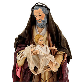 Heiliger Joseph Figur aus Terrakotta mit Kind 30 cm neapolitanische Krippe