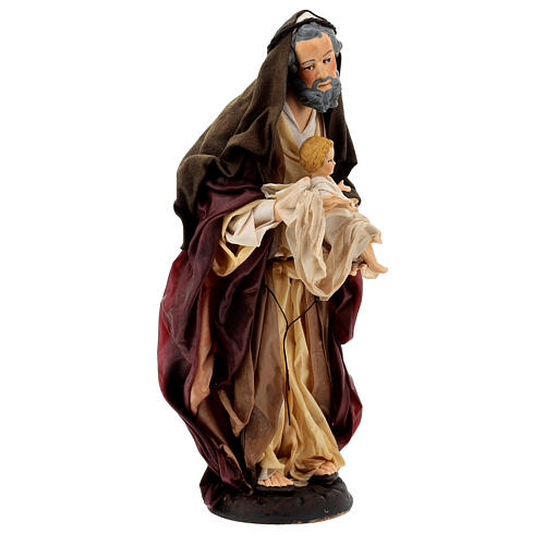 Heiliger Joseph Figur aus Terrakotta mit Kind 30 cm neapolitanische Krippe 5