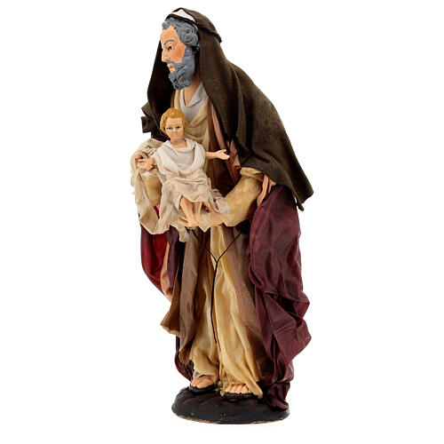 St Joseph with baby Jesus statue 30 cm terracotta Neapolitan nativity 3