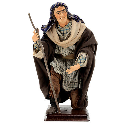 Einäugiger Mann Figur aus Terrakotta 45 cm neapolitanische Krippe 1
