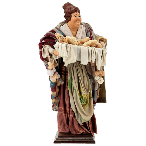 Statuina terracotta donna con caciotte 45 cm presepe napoletano 1