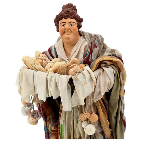 Figurka z terakoty, kobieta z koszem, 45 cm, szopka neapolitańska 2