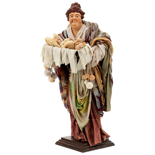 Figurka z terakoty, kobieta z koszem, 45 cm, szopka neapolitańska 3