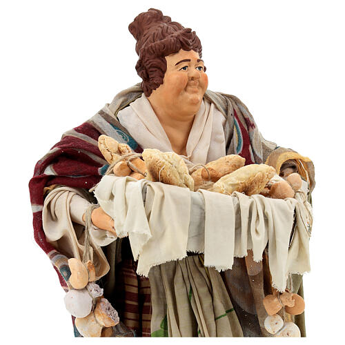 Terracotta statue woman with caciotta cheese 45 cm Neapolitan nativity 4