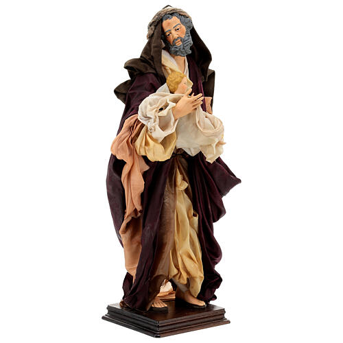 Heiliger Joseph Figur aus Terrakotta mit Kind 45 cm neapolitanische Krippe 5