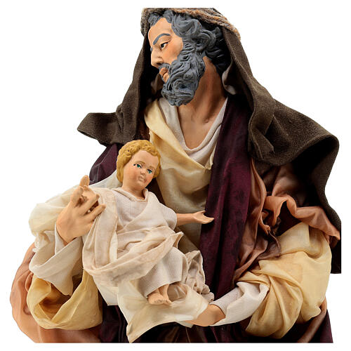 Saint Joseph with Child, statue for Neapolitan Nativity Scene of 45 cm 2