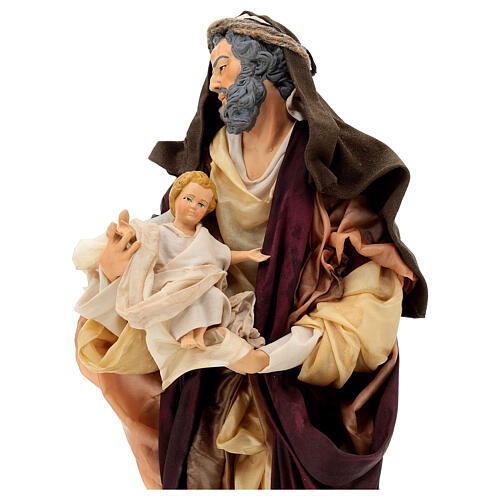 Saint Joseph et Enfant santon pour crèche napolitaine 45 cm 4