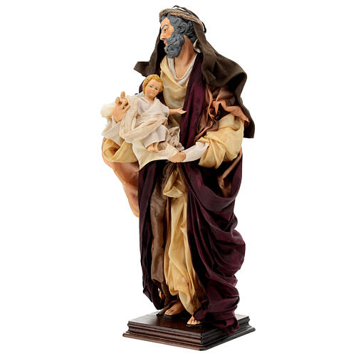Figurka Świętego Józefa z Dzieciątkiem Jezus, terakota, 45cm, szopka neapolitańska 3