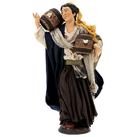 Woman with small barrels, statue for Neapolitan Nativity Scene of 35 cm