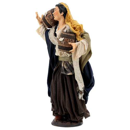 Woman with small barrels, statue for Neapolitan Nativity Scene of 35 cm 3