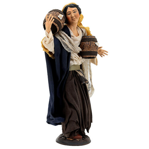 Woman with small barrels, statue for Neapolitan Nativity Scene of 35 cm 5